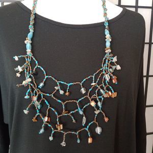 MULTI-COLOR 4-Strand Beaded Tieback Fashion 30" Necklace